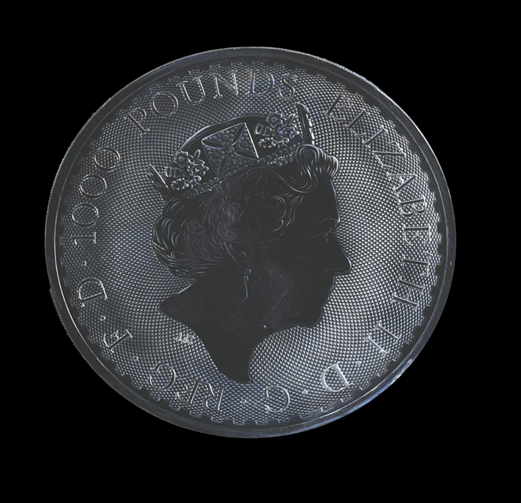 Penny livre reine d'Angleterre argent 3D